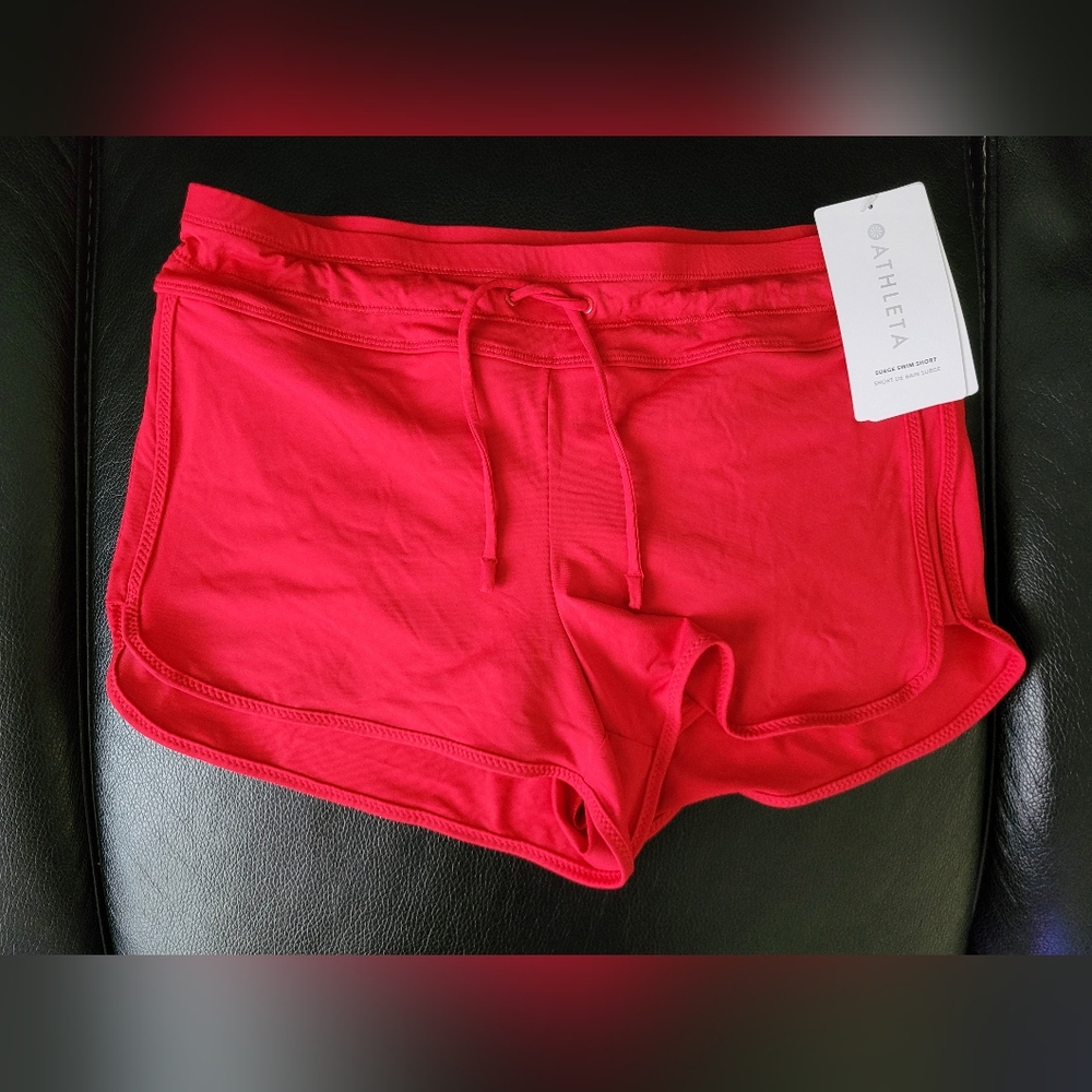 NWT Athleta Red Surge Swim Shorts